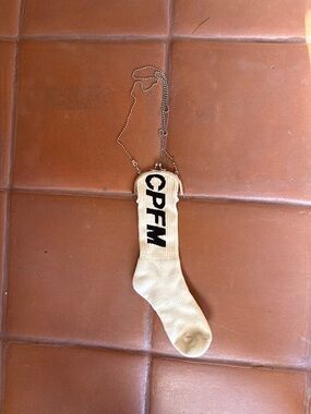 Cactus Plant Flea Market CPFM Sock Coin Purse Necklace Ball Chain White